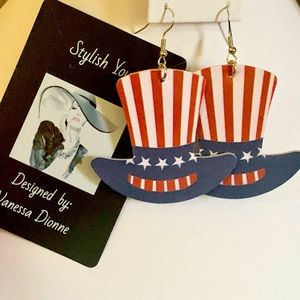 Stylish You Created Independence Faux Leather Earrings